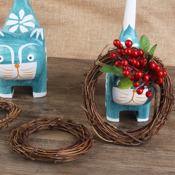 

retro christmas wreath hang natural garland dried rattan xmas home wall decor cun 668