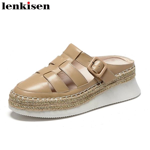 lenkisen real leather handmade fasteners decorations round toe thick bottom lace on hollow beauty lady daily wear sandals l53, Black
lenkisen real leather handmade fasteners decorations round toe thick bottom lace on hollow beauty lady daily wear sandals l53, Black
