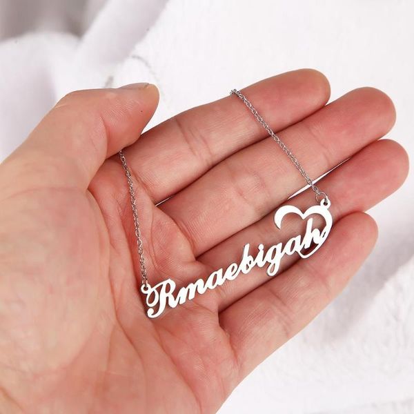 pendant necklaces est personalized name necklace for women custom heart nameplate choker jewellry bff gift never fade, Silver
pendant necklaces est personalized name necklace for women custom heart nameplate choker jewellry bff gift never fade, Silver