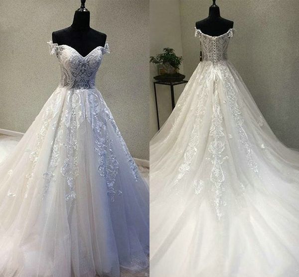 2019 vintage lace wedding dresses off shoulder short sleeve 3d applique lace-up bridal gowns plus size wedding dress berta custom made, White
2019 vintage lace wedding dresses off shoulder short sleeve 3d applique lace-up bridal gowns plus size wedding dress berta custom made, White