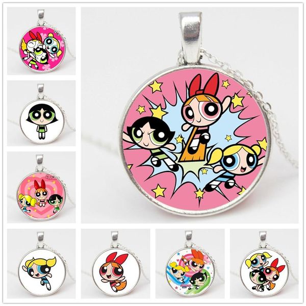 new womens long chain jewelry necklace crystal glass round cute powerpuff girl pendant for party favor gifts pn023, Silver
new womens long chain jewelry necklace crystal glass round cute powerpuff girl pendant for party favor gifts pn023, Silver