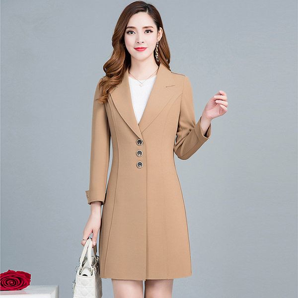simple solid color windbreaker women's jacket 2020 new mid-length section autumn and winter temperament office lady coat k310, Tan;black
simple solid color windbreaker women's jacket 2020 new mid-length section autumn and winter temperament office lady coat k310, Tan;black