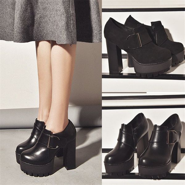 2019 super high heels spring autumn boots vintage slip on square high heels round toe platform women shoes woman ankle boots, Black
2019 super high heels spring autumn boots vintage slip on square high heels round toe platform women shoes woman ankle boots, Black