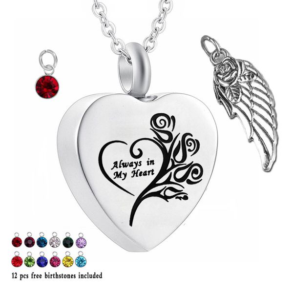 always in my heart 12 piece birthstone crystal urn necklace heart memorial keepsake pendant ash cremation jewelry, Silver
always in my heart 12 piece birthstone crystal urn necklace heart memorial keepsake pendant ash cremation jewelry, Silver