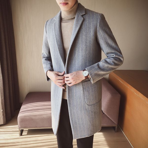 2019 европейский американский мужской моды длинный тренчкот, шерстяное пальто мужчины, высокое качество аристократический полосатые сплошной, Tan;black
2019 европейский американский мужской моды длинный тренчкот, шерстяное пальто мужчины, высокое качество аристократический полосатые сплошной, Tan;black