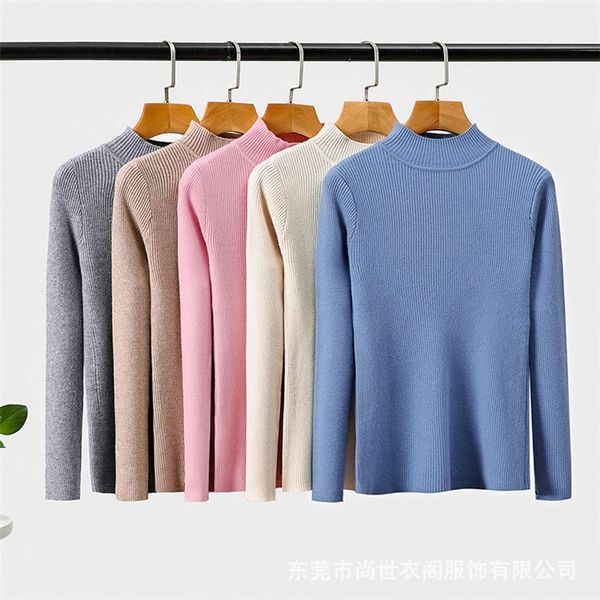 knit bottoming shirt 2019 autumn and winter women's new european and american slim long-sleeved solid color sweater half-high co, White;black
knit bottoming shirt 2019 autumn and winter women's new european and american slim long-sleeved solid color sweater half-high co, White;black