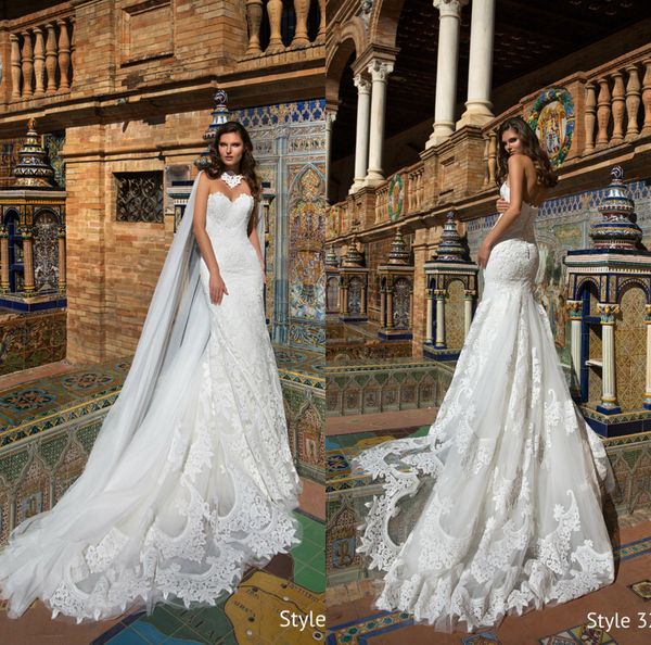 2019 gorgeous mermaid lace wedding dresses with cape sheer sweetheart bohemian wedding dress appliqued plus size bridal vestidos de novia, White
2019 gorgeous mermaid lace wedding dresses with cape sheer sweetheart bohemian wedding dress appliqued plus size bridal vestidos de novia, White