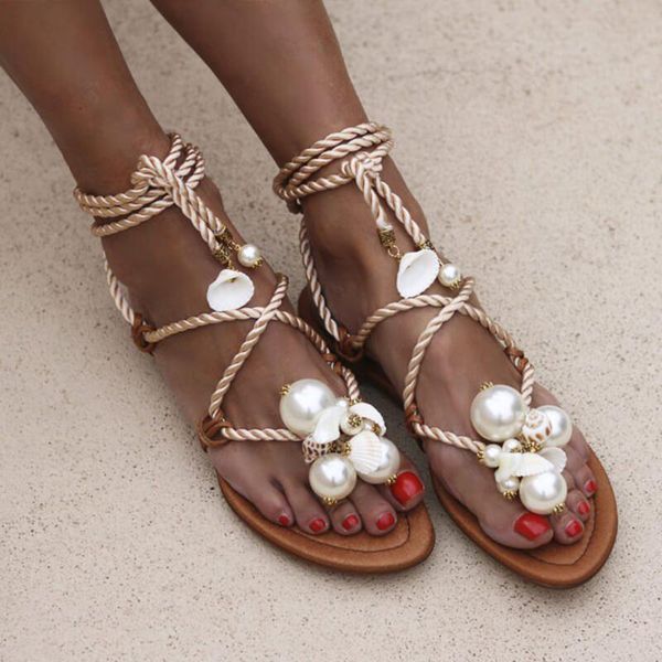 sagace women retro romanesque sandals summer shoes flat pearl shell sandals comfortable string bead slippers women casual sandal, Black
sagace women retro romanesque sandals summer shoes flat pearl shell sandals comfortable string bead slippers women casual sandal, Black