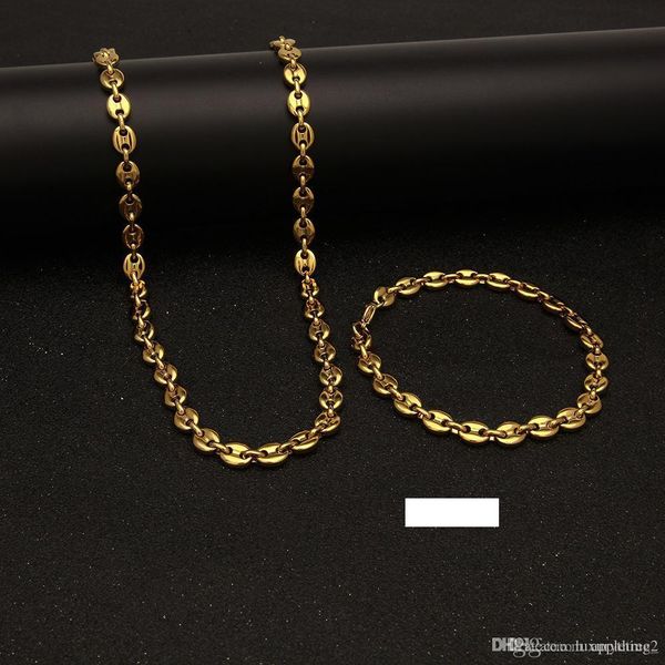 Gold silver Chain mens Necklace chains Hip Hop hiphop Jewelry Set Stainless Steel Coffee Bean chain Men necklaces Bracelet bracelets
Gold silver Chain mens Necklace chains Hip Hop hiphop Jewelry Set Stainless Steel Coffee Bean chain Men necklaces Bracelet bracelets