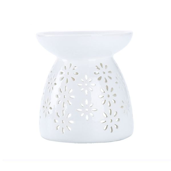 white ceramic hollow flower oil burner tea light holder aromatherapy fragrance essential oil burner for yoga spa home office
white ceramic hollow flower oil burner tea light holder aromatherapy fragrance essential oil burner for yoga spa home office
