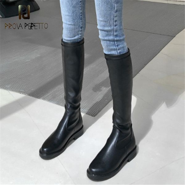 prova perfetto women knee high boots slip on winter shoes woman flat heel round toe comfort genuine leather botines mujer 2019, Black
prova perfetto women knee high boots slip on winter shoes woman flat heel round toe comfort genuine leather botines mujer 2019, Black