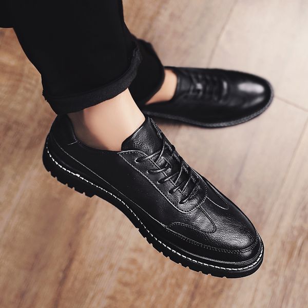 casual mens shoes sneakers lace up men leather shoes outdoor oxford office fashion lightweight breathable flats, Black
casual mens shoes sneakers lace up men leather shoes outdoor oxford office fashion lightweight breathable flats, Black