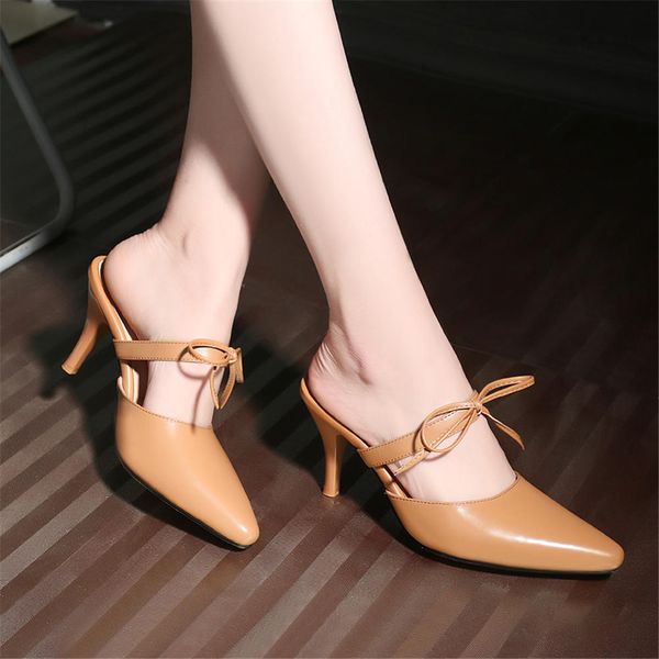 sarairis new genuine leather women shoes woman pointed toe elegant high heels mules pumps female, Black
sarairis new genuine leather women shoes woman pointed toe elegant high heels mules pumps female, Black