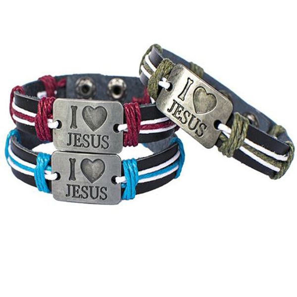 christian i love jesus charm leather bracelet adjustable man wristband bangle bracelet, Golden;silver
christian i love jesus charm leather bracelet adjustable man wristband bangle bracelet, Golden;silver
