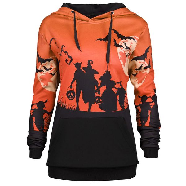 women sweatshirt hooded halloween moon bat print autumn winter drawstring pocket hooded jumper pullovers casual moletom, Black
women sweatshirt hooded halloween moon bat print autumn winter drawstring pocket hooded jumper pullovers casual moletom, Black