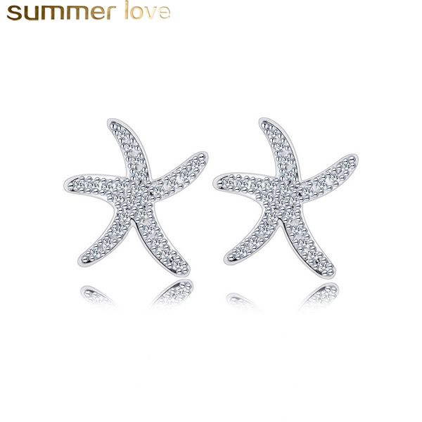 starfish earrings with silver gold color clear cz stud earring for woman fashion korean style jewelry party 2019, Golden;silver
starfish earrings with silver gold color clear cz stud earring for woman fashion korean style jewelry party 2019, Golden;silver