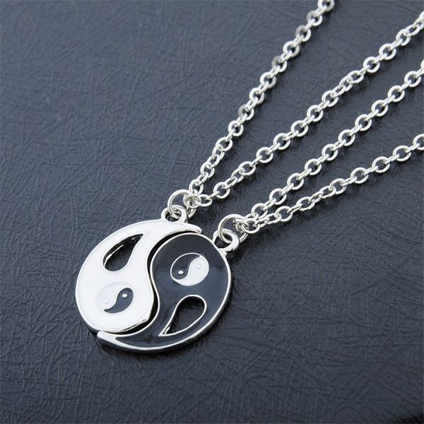 2p yin yang pendant necklace black white couple sister lovers friend friendship jewelry for men women unique personalized gifts, Silver
2p yin yang pendant necklace black white couple sister lovers friend friendship jewelry for men women unique personalized gifts, Silver