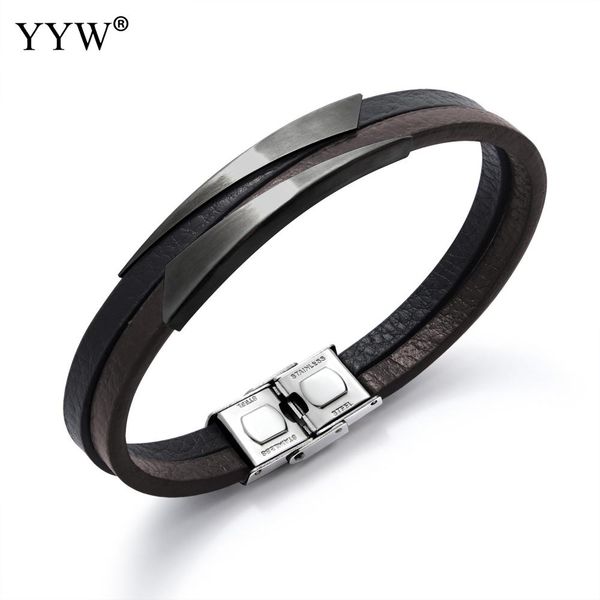 fashion titanium steel bracelet for men punk bracelet leather bangle jewelry 2018 new arrival trendy male wristband 8, Golden;silver
fashion titanium steel bracelet for men punk bracelet leather bangle jewelry 2018 new arrival trendy male wristband 8, Golden;silver