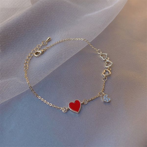 gold red peach heart ins niche design chain bracelet girl fresh korean tide party wedding valentine gift, Black
gold red peach heart ins niche design chain bracelet girl fresh korean tide party wedding valentine gift, Black