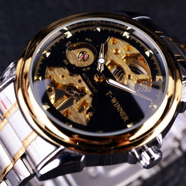 relogio masculino waterproof wristwatch men skeleton automatic winding mechanical watches stainless steel male clock, Slivery;brown
relogio masculino waterproof wristwatch men skeleton automatic winding mechanical watches stainless steel male clock, Slivery;brown