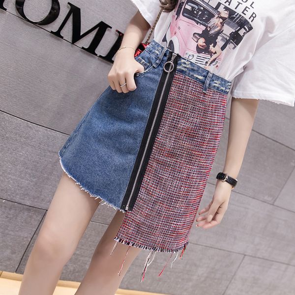 new casual split denim skirts womens button skinny patchwork mini skirt 2018 streetwear chic korean summer auutmn jeans skirt, Black
new casual split denim skirts womens button skinny patchwork mini skirt 2018 streetwear chic korean summer auutmn jeans skirt, Black