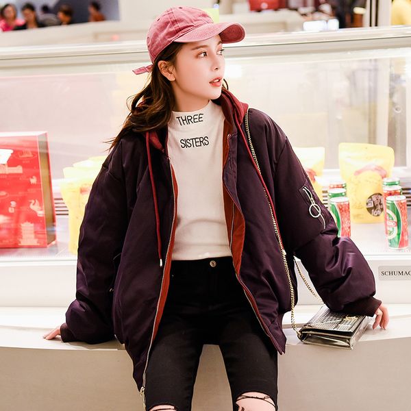 2018 new fashion both two sides can be wear baseball jackets coats women's winter warm down cotton padded short parkas outwear, Black
2018 new fashion both two sides can be wear baseball jackets coats women's winter warm down cotton padded short parkas outwear, Black