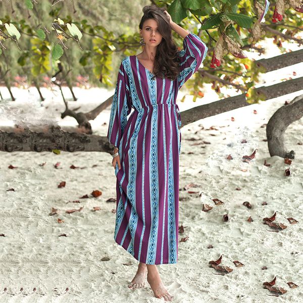 популярные в европе и соединенных штатах весной 2019 года новые женские платья пояса талии печати фиолетовый с длинными рукавами платье, Black;gray