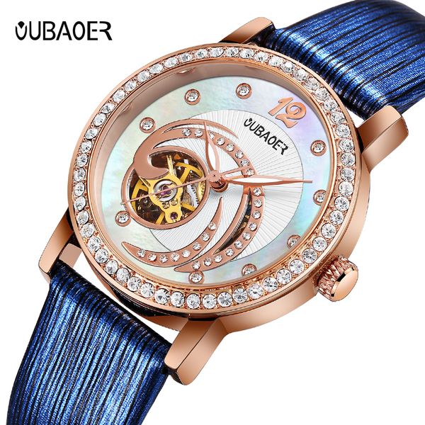 oubaoer blue skeleton automatic mechanical watches women fashion bracelet watch ladies rhinestone luxury genuine leather watch, Slivery;brown
oubaoer blue skeleton automatic mechanical watches women fashion bracelet watch ladies rhinestone luxury genuine leather watch, Slivery;brown