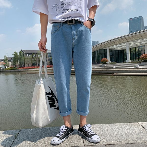 hong kong style trend men casual капри джинсы лето новый стиль корейский стиль сыпучие-fit узкие мужские брюки, Blue
hong kong style trend men casual капри джинсы лето новый стиль корейский стиль сыпучие-fit узкие мужские брюки, Blue