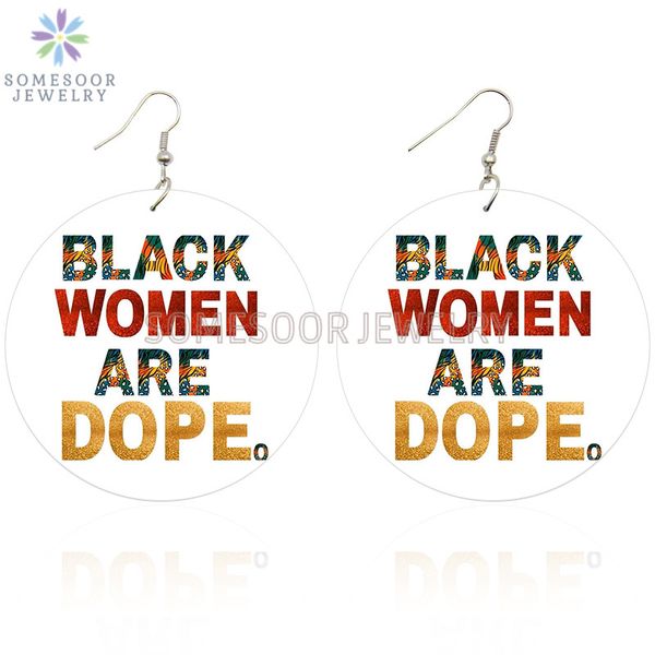 somesoor both sides printed black women are dope wooden drop earrings inspire melanin sayings big loops pendant dangle jewelry, Silver
somesoor both sides printed black women are dope wooden drop earrings inspire melanin sayings big loops pendant dangle jewelry, Silver