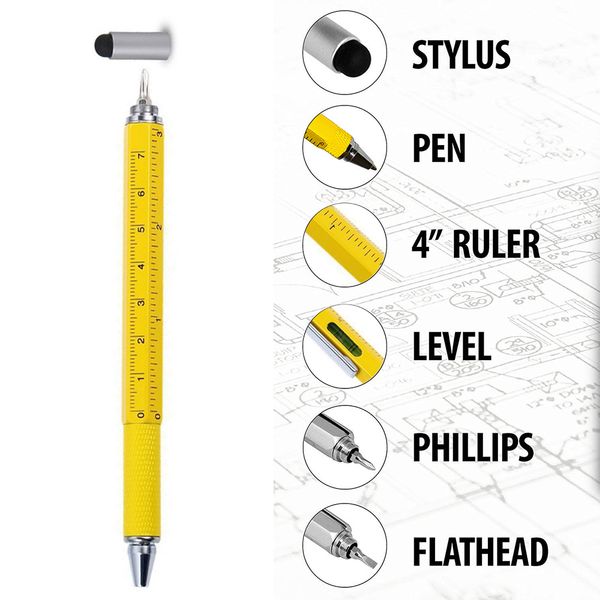 6 in 1 multifunction metal plastic pen ballpoint pen stylus screwdriver ruler level with and scale home tool, Blue;orange
6 in 1 multifunction metal plastic pen ballpoint pen stylus screwdriver ruler level with and scale home tool, Blue;orange