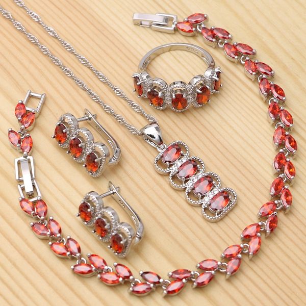 925 silver kits engagement jewelry sets for women red cubic zirconia ring bracelet pendant earrings necklace set, Slivery;golden
925 silver kits engagement jewelry sets for women red cubic zirconia ring bracelet pendant earrings necklace set, Slivery;golden