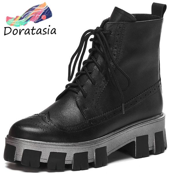 2019 brand design genuine leather ankle boots woman shoes fashion shoelaces leisure boots female brogue shoes women, Black
2019 brand design genuine leather ankle boots woman shoes fashion shoelaces leisure boots female brogue shoes women, Black