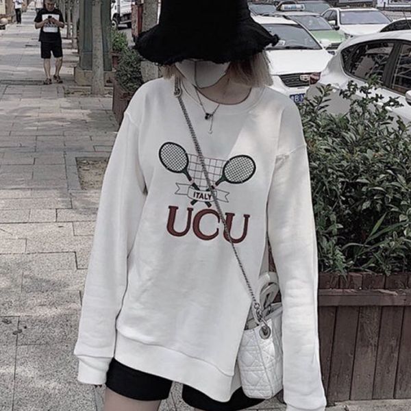 uuuun tennis racket embroidery crewneck sweatshirt letter logo embroidery couple long sleeve beige casual sweatshirt hfuuuuuuuu, Black
uuuun tennis racket embroidery crewneck sweatshirt letter logo embroidery couple long sleeve beige casual sweatshirt hfuuuuuuuu, Black