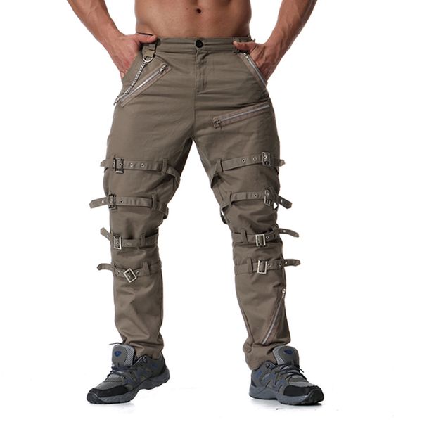 men's fashion solid overalls pants metal decorative leisure pants solid outdoor clothes man vinatge long pants spring autumn, Black
men's fashion solid overalls pants metal decorative leisure pants solid outdoor clothes man vinatge long pants spring autumn, Black