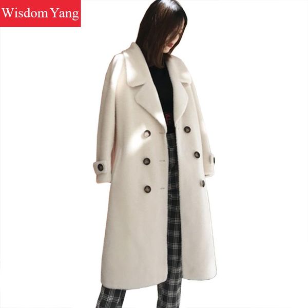 winter warm sheep shearing cashmere fleece coat trench white khaki long wool coats womens oversize woolen overcoat outerwear, Black
winter warm sheep shearing cashmere fleece coat trench white khaki long wool coats womens oversize woolen overcoat outerwear, Black
