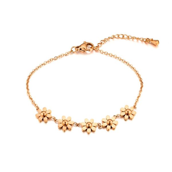 fashionable titanium steel sunflower rose gold couple gift simple bracelet, Black
fashionable titanium steel sunflower rose gold couple gift simple bracelet, Black