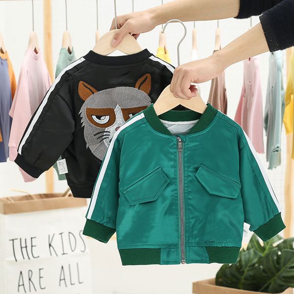Baby boy girl clothes coat funny embroidery cartoon cat pattern baseball uniform metal zipper spring kids clothes, Black
Baby boy girl clothes coat funny embroidery cartoon cat pattern baseball uniform metal zipper spring kids clothes, Black