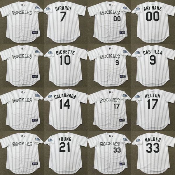 colorado 14 andres galarraga 17 todd helton 9 vinny castilla 33 larry walker 21 eric young 10 dante bichette baseball jersey stitched, Black 
colorado 14 andres galarraga 17 todd helton 9 vinny castilla 33 larry walker 21 eric young 10 dante bichette baseball jersey stitched, Black