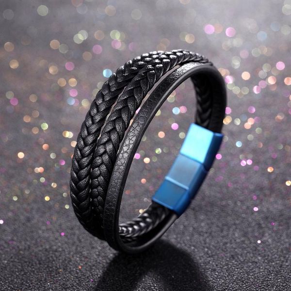 fashion leather hand-made stainless steel retro bracelet leather woven multi-layer men's bracelet, White
fashion leather hand-made stainless steel retro bracelet leather woven multi-layer men's bracelet, White