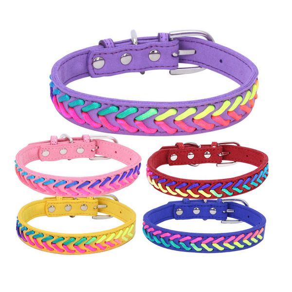 1pc soft microfiber dog collar colorful woven neck collar for dogs cats decor collor fit teddy chihuahua pet accessories
1pc soft microfiber dog collar colorful woven neck collar for dogs cats decor collor fit teddy chihuahua pet accessories