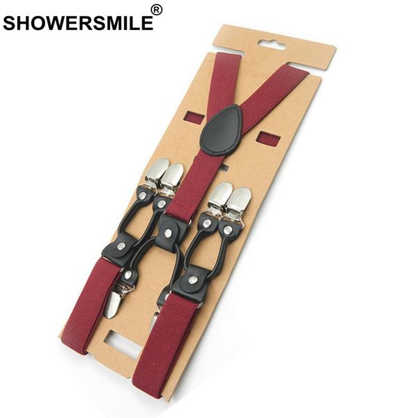 showersmile burgundy suspender men clips 6 solid women suspenders vintage fashion y back elastic mens suspenders braces unisex, Black;white
showersmile burgundy suspender men clips 6 solid women suspenders vintage fashion y back elastic mens suspenders braces unisex, Black;white