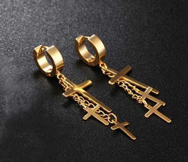 fashion three crosses dangle earrings for women men hip hop style accessories stainless steel jewelry, Silver
fashion three crosses dangle earrings for women men hip hop style accessories stainless steel jewelry, Silver