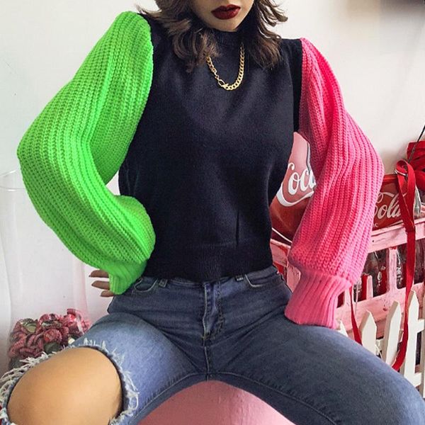 women's sweaters mossha long sleeve o-neck sweater women 2021 autumn winter high fashion knitwear female casual pullovers lantern, White;black
women's sweaters mossha long sleeve o-neck sweater women 2021 autumn winter high fashion knitwear female casual pullovers lantern, White;black