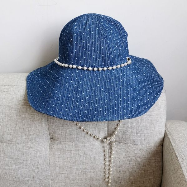 cowboy pearl chain bucket bucket pearl fisherman fisherman all-match sun sun hat sunscreen big eaves hat, Blue;gray
cowboy pearl chain bucket bucket pearl fisherman fisherman all-match sun sun hat sunscreen big eaves hat, Blue;gray
