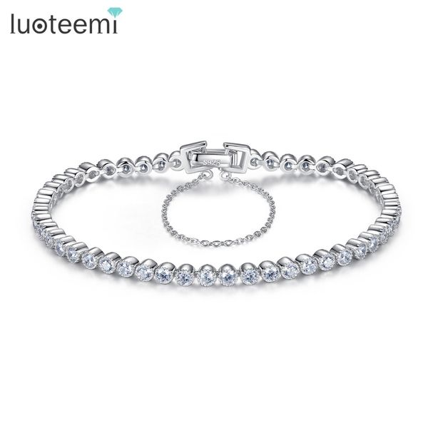 luoteemi brand new 925 sterling silver charm bracelet 3mm round cubic zircon bangles women wedding jewelry gift party wholesale, Golden;silver
luoteemi brand new 925 sterling silver charm bracelet 3mm round cubic zircon bangles women wedding jewelry gift party wholesale, Golden;silver