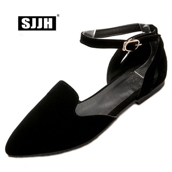 sjjh 2018 woman flock flat sandals with pointed toe cover heels solid comfortable footwear casual elegant shoes large size a559, Black
sjjh 2018 woman flock flat sandals with pointed toe cover heels solid comfortable footwear casual elegant shoes large size a559, Black