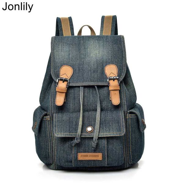 jonlily women denim backpack vintage drawstring bag female daypack teens high capacity school bag casual travel -kg387
jonlily women denim backpack vintage drawstring bag female daypack teens high capacity school bag casual travel -kg387