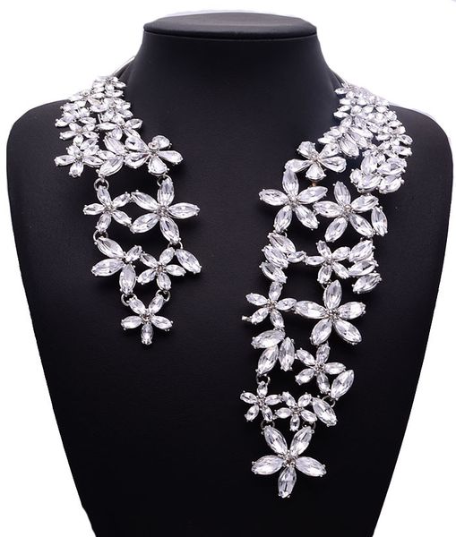 trendy jewelry crystal glass flowers open choker necklace statement torques necklace for women, Silver
trendy jewelry crystal glass flowers open choker necklace statement torques necklace for women, Silver