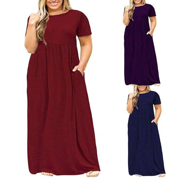 fashion women plus size dress pockets long dress casual summer loose sundress evening party vestidos de fiesta, Black;gray
fashion women plus size dress pockets long dress casual summer loose sundress evening party vestidos de fiesta, Black;gray